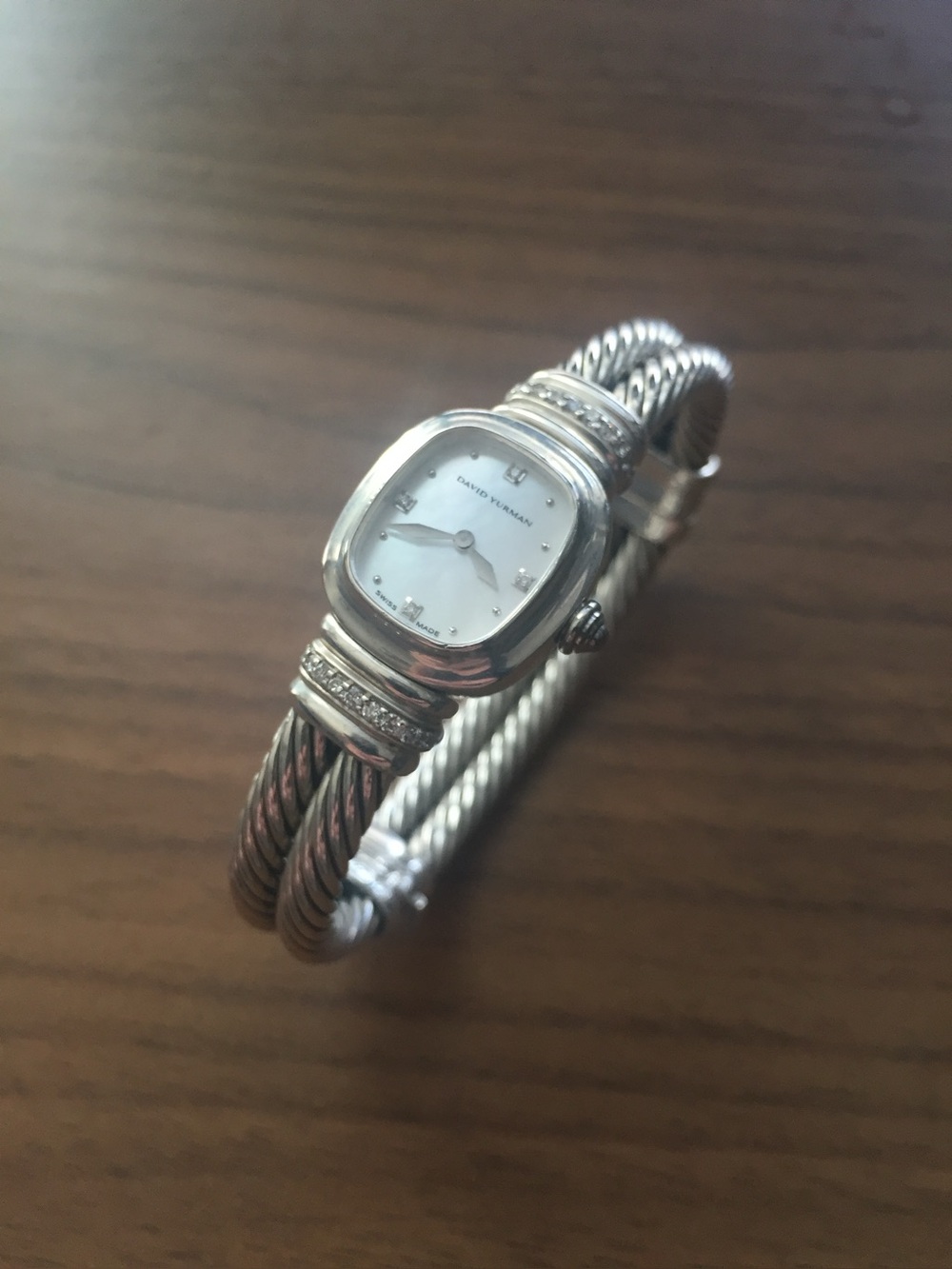 David Yurman Chelsea Cable Diamond Cuff Watch